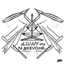 Arrow with the words "Always Kind, Never Complacent" tattoo design idea