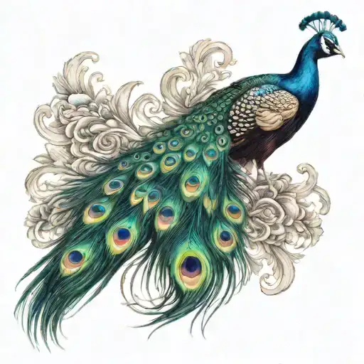 peacock with vel   tattoo design idea