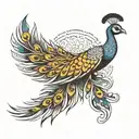 murugar vel with peacock feather tattoo design idea