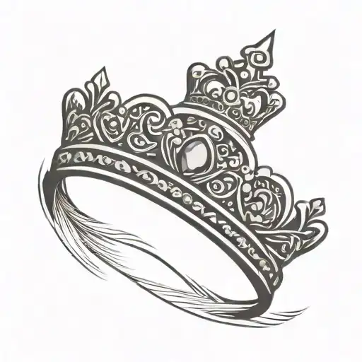 blacked out queen crown that says Reina tattoo design idea