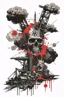 nuclear war scene tattoo design idea