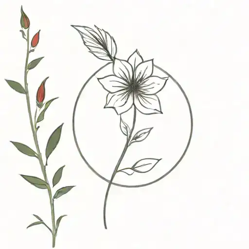NEDA symbol and Flower tattoo design idea