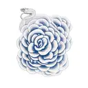 python wrapped around navy blue anchor with the birth flowrs of, January, august, and march. tattoo design idea