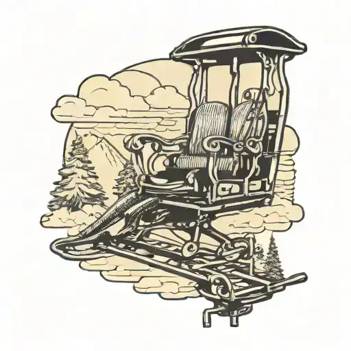 chair lift tattoo design idea