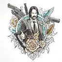 john wick  tattoo design idea