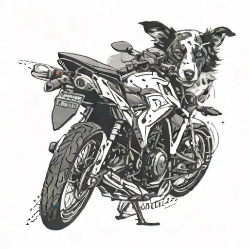 honda cbr 500r with border collie  tattoo design idea