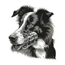 benelli bn 125 with border collie  tattoo design idea