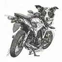 honda cbr 500r with border collie  tattoo design idea