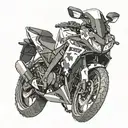 honda cbr 500r with border collie  tattoo design idea