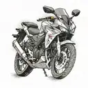 honda cbr 500r with border collie  tattoo design idea