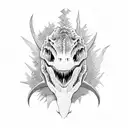 dinosaur death pose tattoo design idea