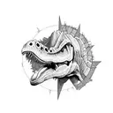 dinosaur death pose tattoo design idea