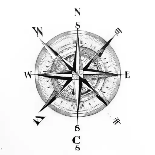 Compass with coördinates Malaga spain tattoo design idea