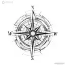 Compass with coördinates Malaga spain tattoo design idea
