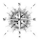 Compass with coördinates Malaga spain tattoo design idea