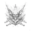 dark summoner, four arms spread with magical symbols tattoo design idea