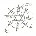 sun moon pole star tattoo design idea