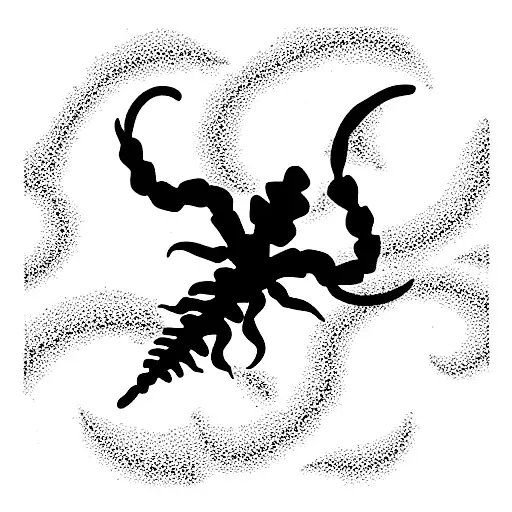 Scorpio m made out of waves  tattoo design idea