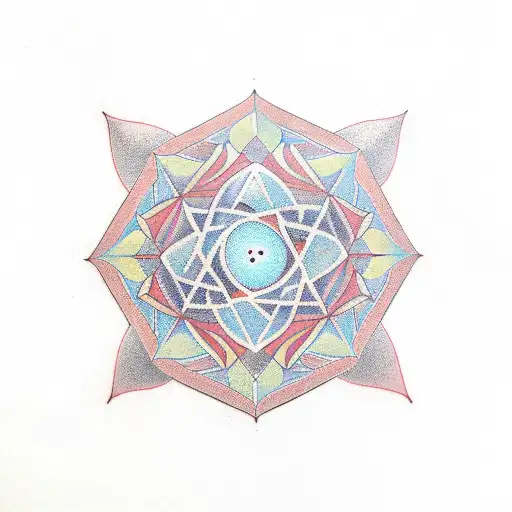 geometric fractal tattoo design idea