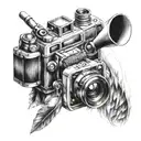 badminton and camera tattoo design idea