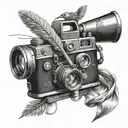 badminton and camera tattoo design idea