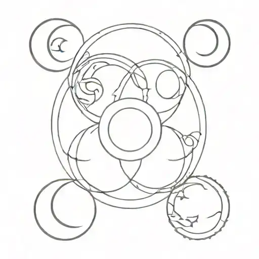 3 moon wicca ornamental slightly tattoo design idea