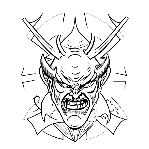 devil that represents evil and greed tattoo design idea