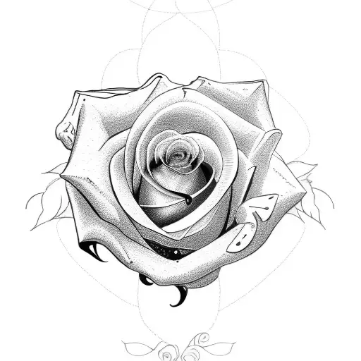 single line drawing of a rose, with the words mi amor in the design  tattoo design idea