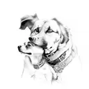 Mom, Dad, Son and dog tattoo design idea