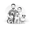 Mom, Dad, Son and dog tattoo design idea