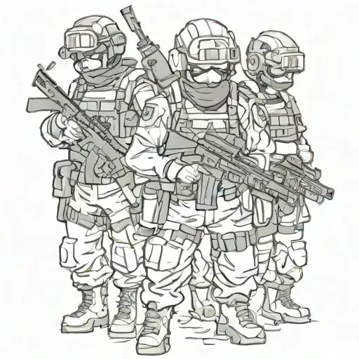 armed and dangerous animals special forces outfits tattoo design idea