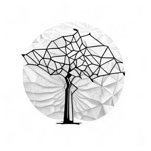 african acasia tree Nigeria globe tattoo design idea