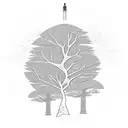 african acasia tree Nigeria globe tattoo design idea