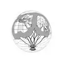 african acasia tree Nigeria globe tattoo design idea