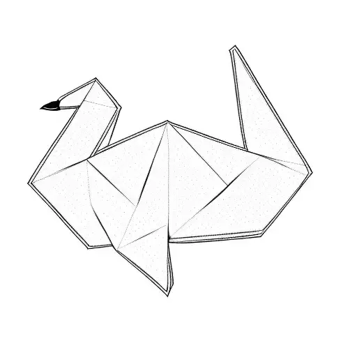 origami swan tattoo design idea