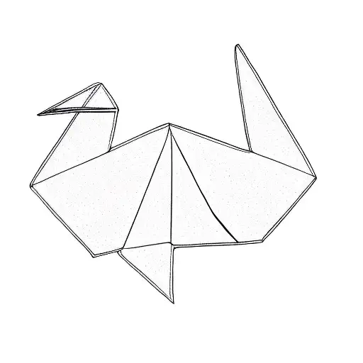 origami swan tattoo design idea