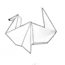 origami swan tattoo design idea