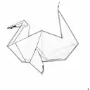 origami swan tattoo design idea