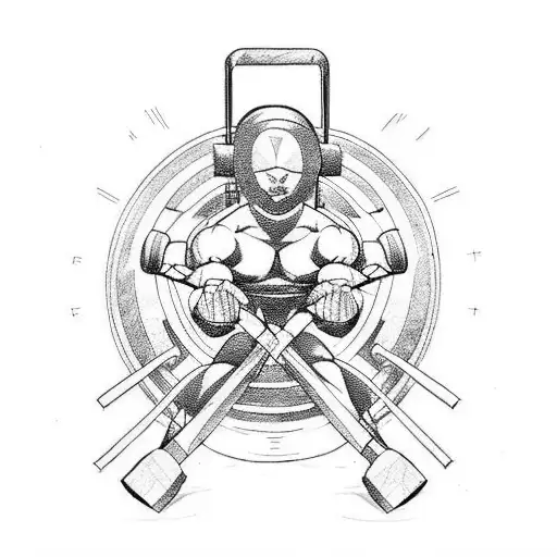 powerlifter dead lift tattoo design idea