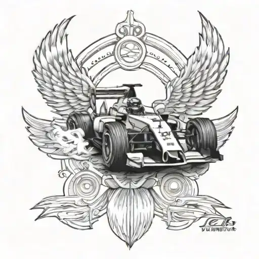 fenix, formula 1 car racing tattoo design idea
