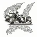fenix, formula 1 car racing tattoo design idea