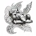 fenix, formula 1 car racing tattoo design idea