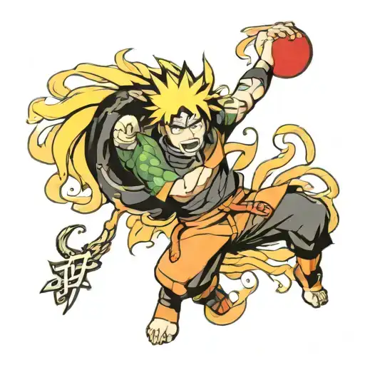 Make tatoo that has Anime character Midoria and Naruto tattoo design idea