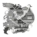 World map Scottish flag Portuguese boat Snowboard London landmarks Portuguese tiles Philippines sun Jeepney tattoo design idea