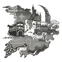 World map Scottish flag Portuguese boat Snowboard London landmarks Portuguese tiles Philippines sun Jeepney tattoo design idea