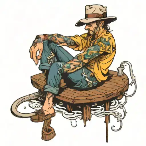 sittin on the dock of the bay tattoo design idea