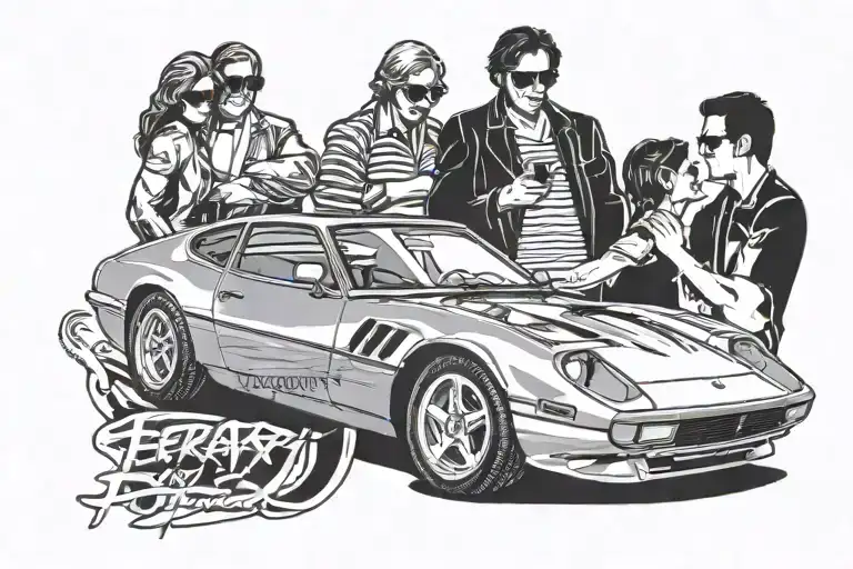 ferrari daytona miami vice winner AWC23 tattoo design idea