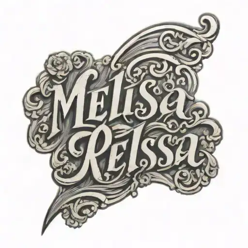 the word Melissa written with an underline tattoo design idea