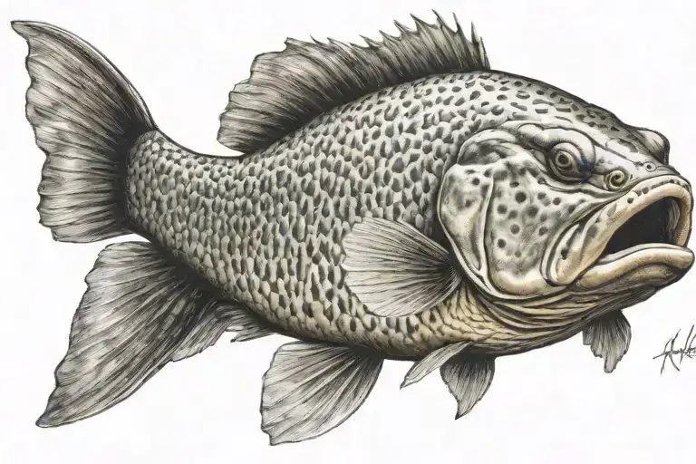 Murray cod fish tattoo design idea