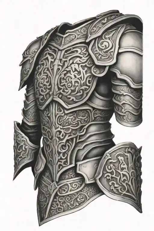 shoulder armour tattoo design idea